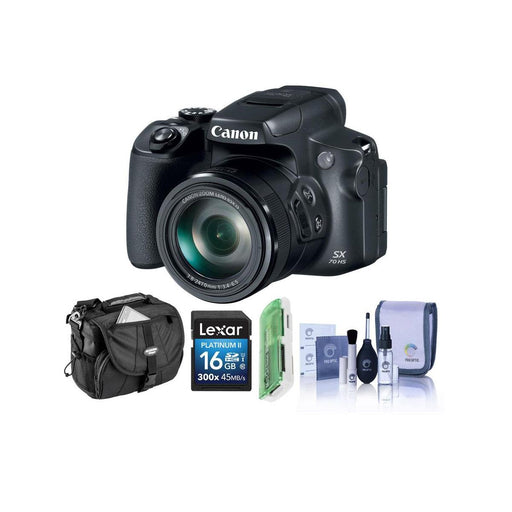 Canon PowerShot SX70 HS 20.3MP Digital Camera, 65x Optical Zoom - Bundle With 16GB SDHC Card, Camera Case, Cleaning Kit, Card Reader