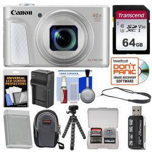 Canon PowerShot SX730 HS Wi-Fi Digital Camera (Silver) with 64GB