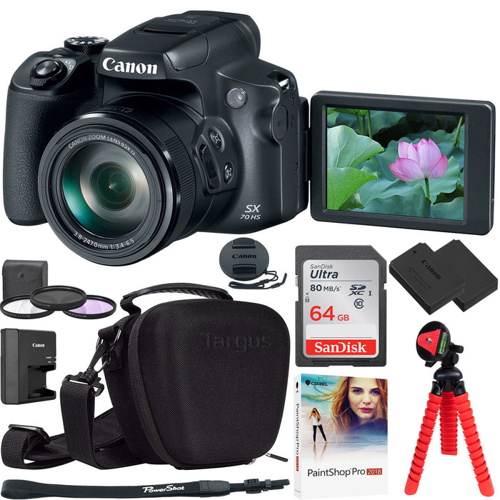 Canon PowerShot SX70 HS 20.3MP 65x Optical Zoom 4K Digital Camera 3071C001 Pro Bundle