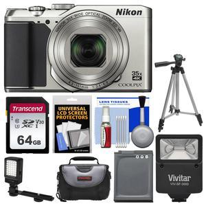 Nikon Coolpix A900 4K Wi-Fi Digital Camera (Silver) with 64GB Card