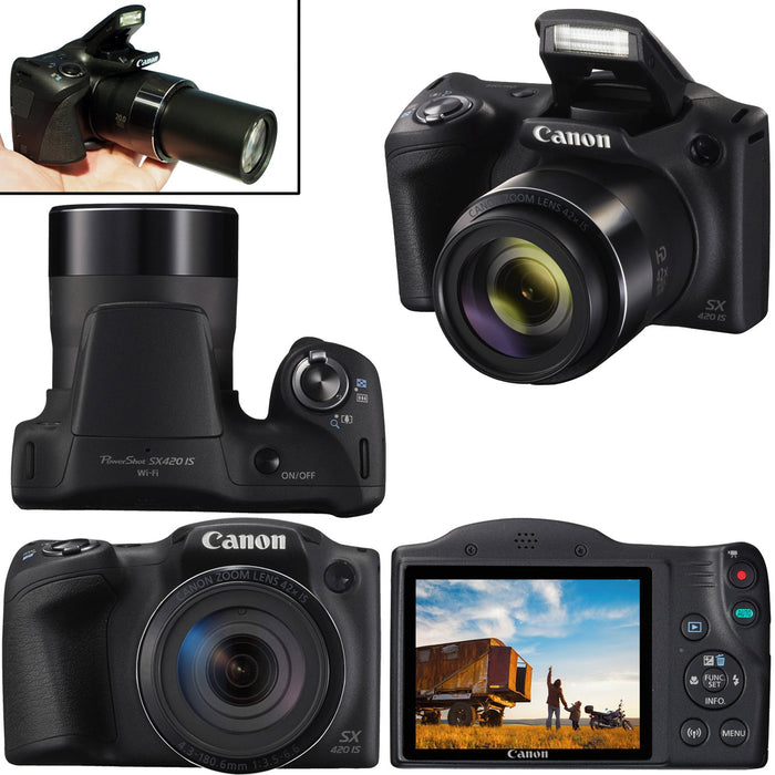 Canon PowerShot SX420 Is 20 MP Wi-Fi Digital Camera with 42X Zoom (Black)