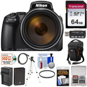 Nikon Coolpix P1000 4K 125x Super Zoom Digital Camera with 64GB Card + Battery & Charger + Case + Tripod + Filter Kit