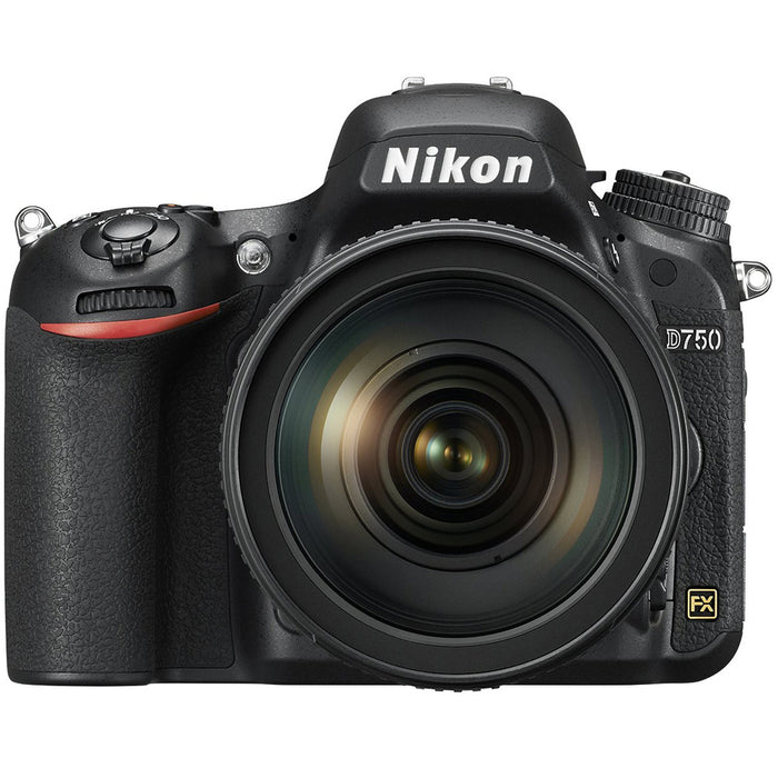 Nikon D750 24.3MP DSLR Camera w/ AF-S 24-120mm ED VR Lens + 64GB Deluxe Battery Bundle