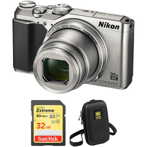 Nikon Coolpix A900 Digital Camera (Silver) 6pc Accessory Bundle - Includes 8GB SD Memory Card + Memory Card Reader + Point & Shoot Case + Starter C...