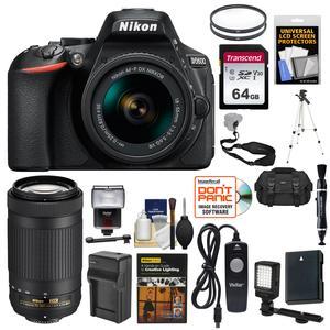 Nikon D5600 24.2MP Digital SLR Camera + 18-55mm VR + AF P 70-300mm VR - 64GB Kit
