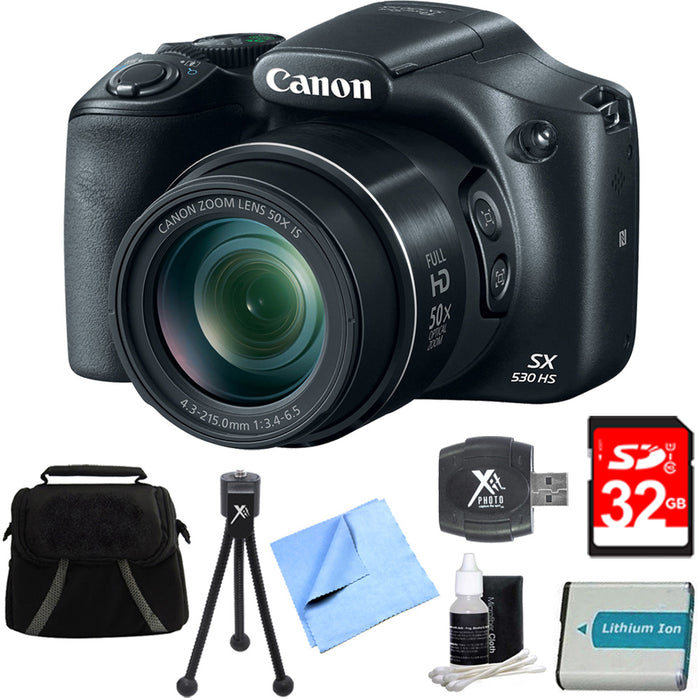 Canon PowerShot SX530 HS 16MP 50x Opt Zoom Full HD Digital Camera Bundle