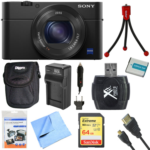 Sony DSC-RX100M IV Cyber-shot Digital Still 20.1 MP 1" Sensor Camera 64GB Card Bundle